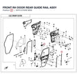 FRONT RH DOOR REAR GUIDE RAIL ASSY product image