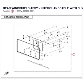 REAR WINDSHIELD ASSY - INTERCHANGEABLE WITH 5HYV-805200-9000 product image