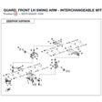 GUARD, FRONT LH SWING ARM - INTERCHANGEABLE WITH  5HY0-050201 product image