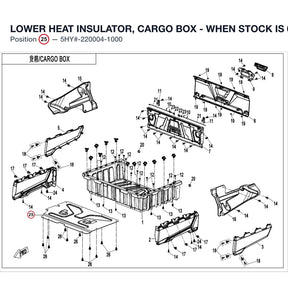 LOWER HEAT INSULATOR, CARGO BOX - WHEN STOCK IS 0 THIS ITEM IS NO LONGER AVAILABLE product image