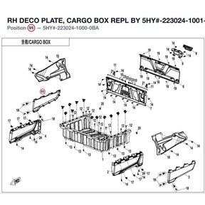 RH DECO PLATE, CARGO BOX REPL BY 5HY#-223024-1001-0BA product image