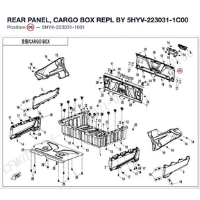 REAR PANEL, CARGO BOX REPL BY 5HYV-223031-1C00 product image
