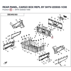 REAR PANEL, CARGO BOX REPL BY 5HYV-223032-1C00 product image
