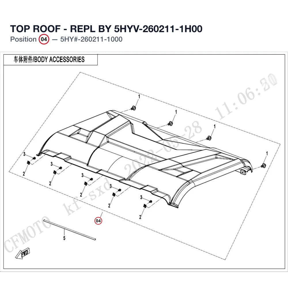 TOP ROOF - REPL BY 5HYV-260211-1H00 product image