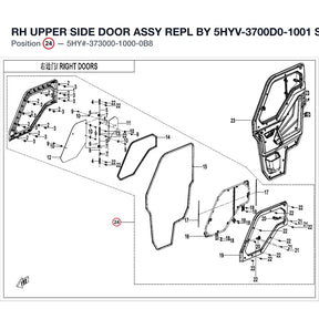 RH UPPER SIDE DOOR ASSY REPL BY 5HYV-3700D0-1001 product image