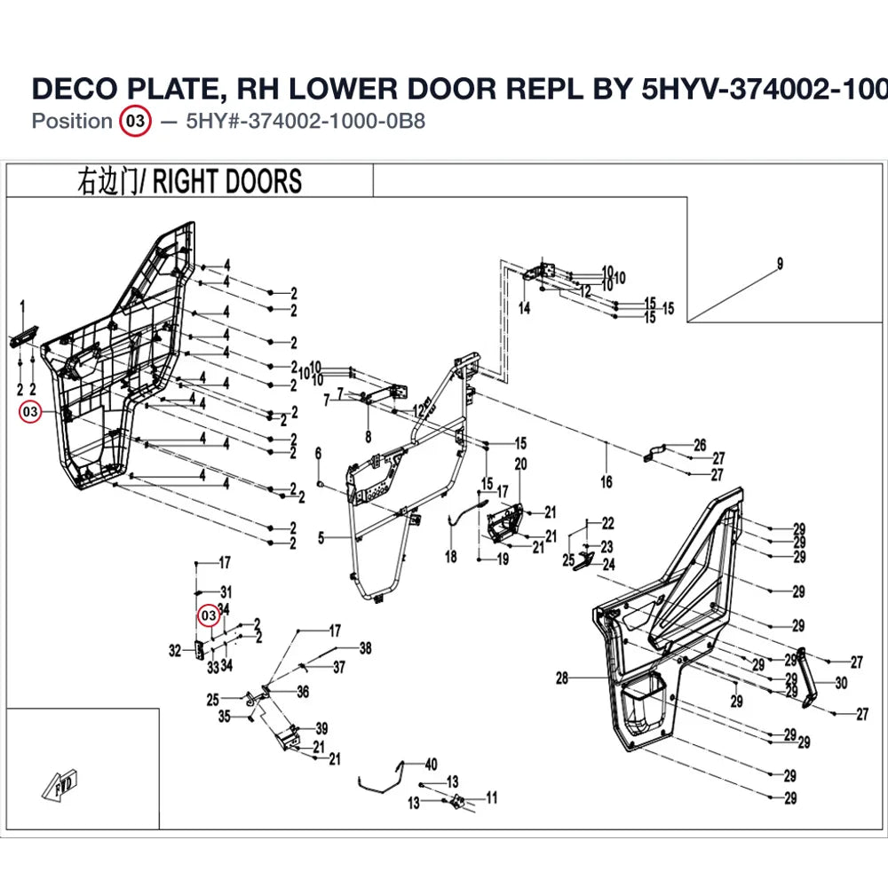DECO PLATE, RH LOWER DOOR REPL BY 5HYV-374002-1001-0B8 product image