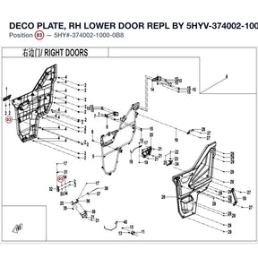 DECO PLATE, RH LOWER DOOR REPL BY 5HYV-374002-1001-0B8 product image