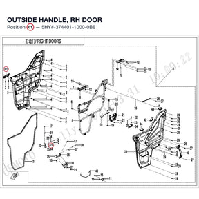 OUTSIDE HANDLE, RH DOOR product image