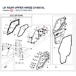 LH REAR UPPER HINGE U1000 XL product image