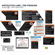 INSTRUCTION LABEL, TIRE PRESSURE product image
