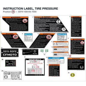 INSTRUCTION LABEL, TIRE PRESSURE product image
