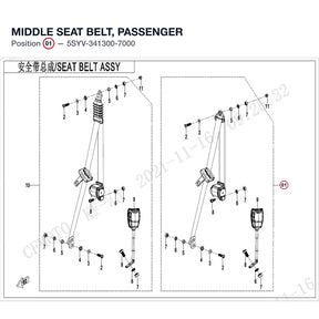 MIDDLE SEAT BELT, PASSENGER product image