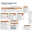 OPERATION WARNING PLATE product image
