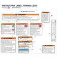 INSTRUCTION LABEL, TOWING LOAD product image