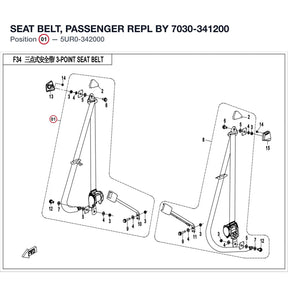 SEAT BELT, PASSENGER REPL BY 7030-341200 product image
