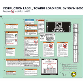 INSTRUCTION LABEL, TOWING LOAD REPL BY 5BY4-190003 product image