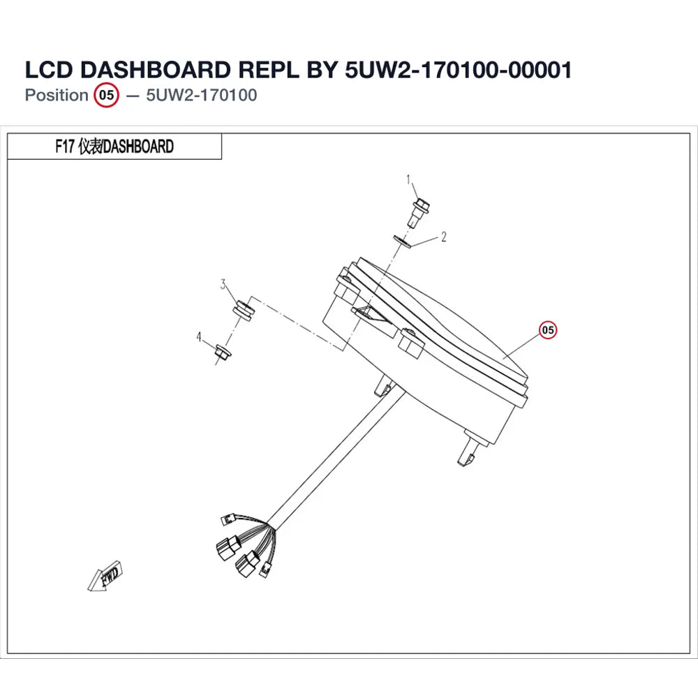 LCD DASHBOARD REPL BY 5UW2-170100-00001 product image
