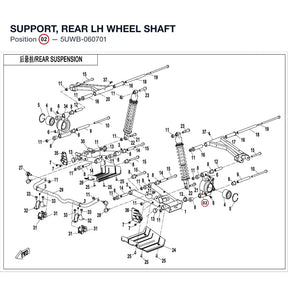 SUPPORT, REAR LH WHEEL SHAFT product image