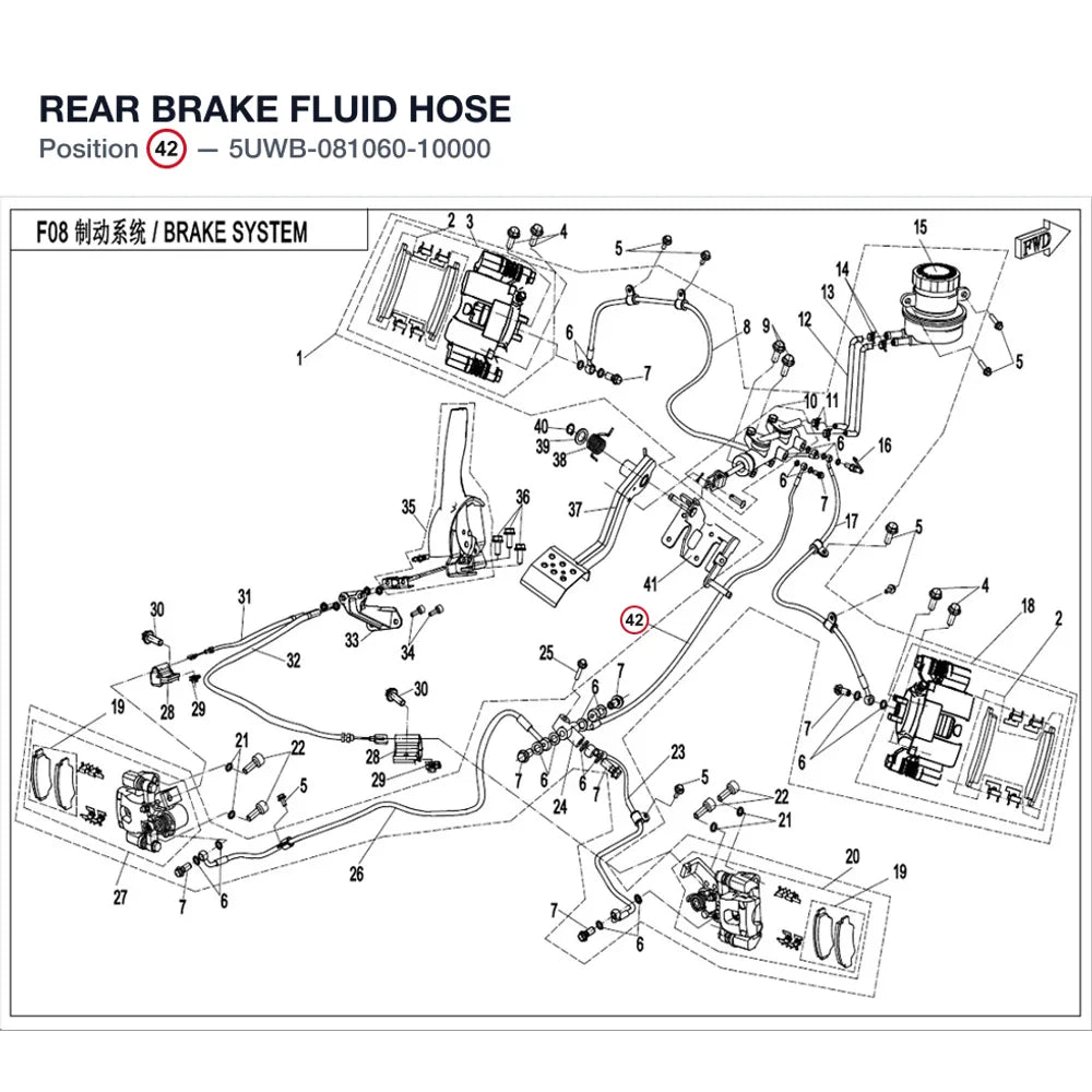 REAR BRAKE FLUID HOSE product image