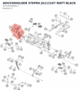 Diagram preview: ADV250HOLDER STEPRH JG113107 MATT BLACK (95703039000C1)