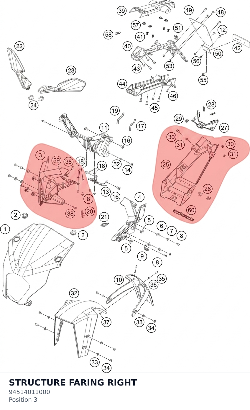 Diagram preview: STRUCTURE FARING RIGHT (94514011000)