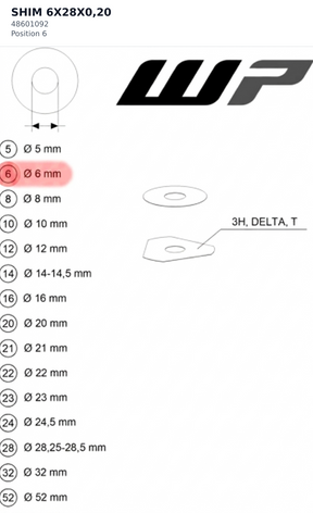 Diagram preview: SHIM 6X28X0,20 (48601092)