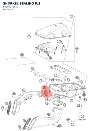 Diagram preview: SNORKEL SEALING R/S (69006041050)