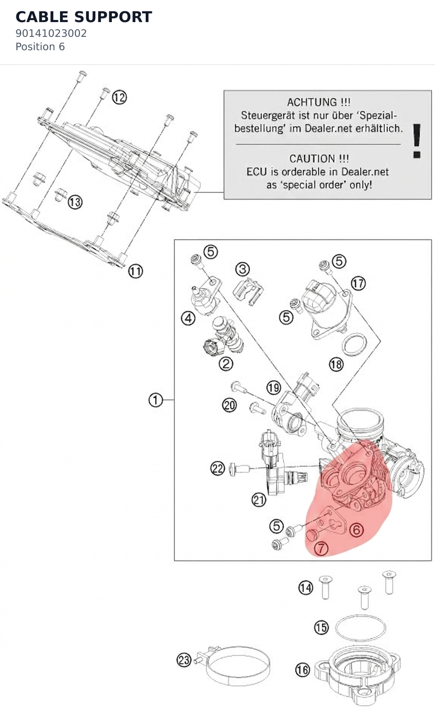 Diagram preview: CABLE SUPPORT (90141023002)
