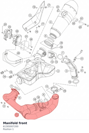 Diagram preview: Manifold front (61305007200)