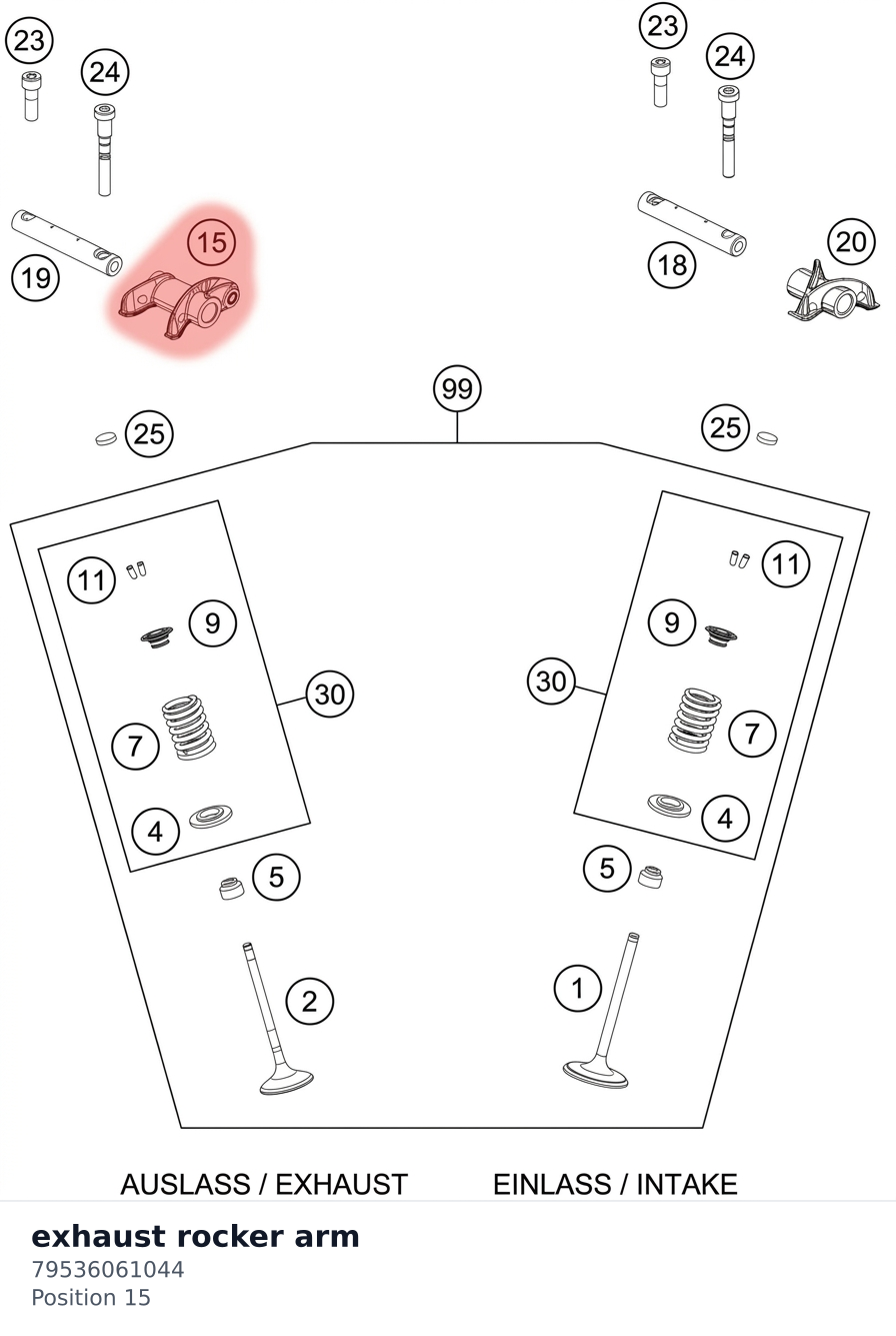 Diagram preview: exhaust rocker arm (79536061044)