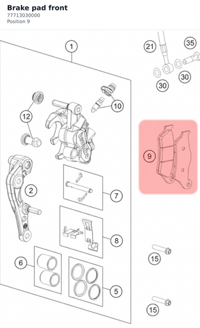 Diagram preview: Brake pad front (77713030000)