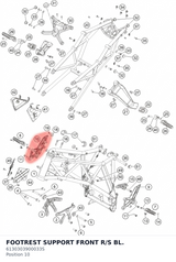Diagram preview: FOOTREST SUPPORT FRONT R/S BL. (6130303900033S)