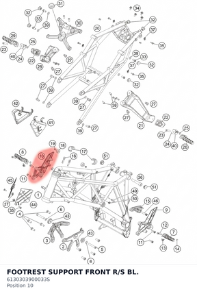 Diagram preview: FOOTREST SUPPORT FRONT R/S BL. (6130303900033S)