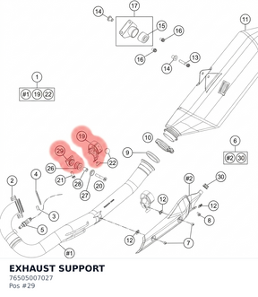 Diagram preview: EXHAUST SUPPORT (76505007027)