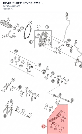 Diagram preview: GEAR SHIFT LEVER CMPL. (A67934031033C1)