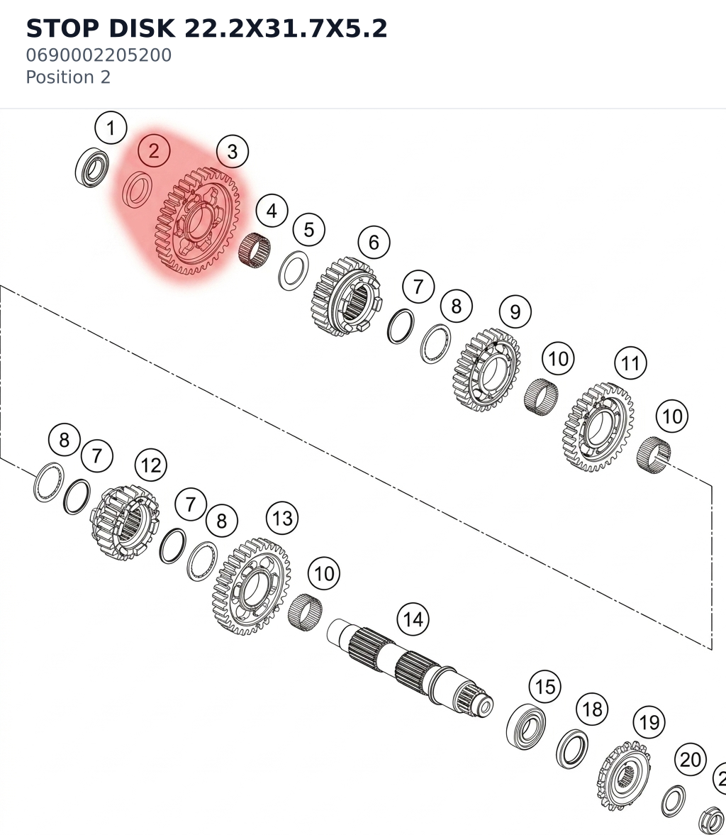 Diagram preview: STOP DISK 22.2X31.7X5.2 (0690002205200)