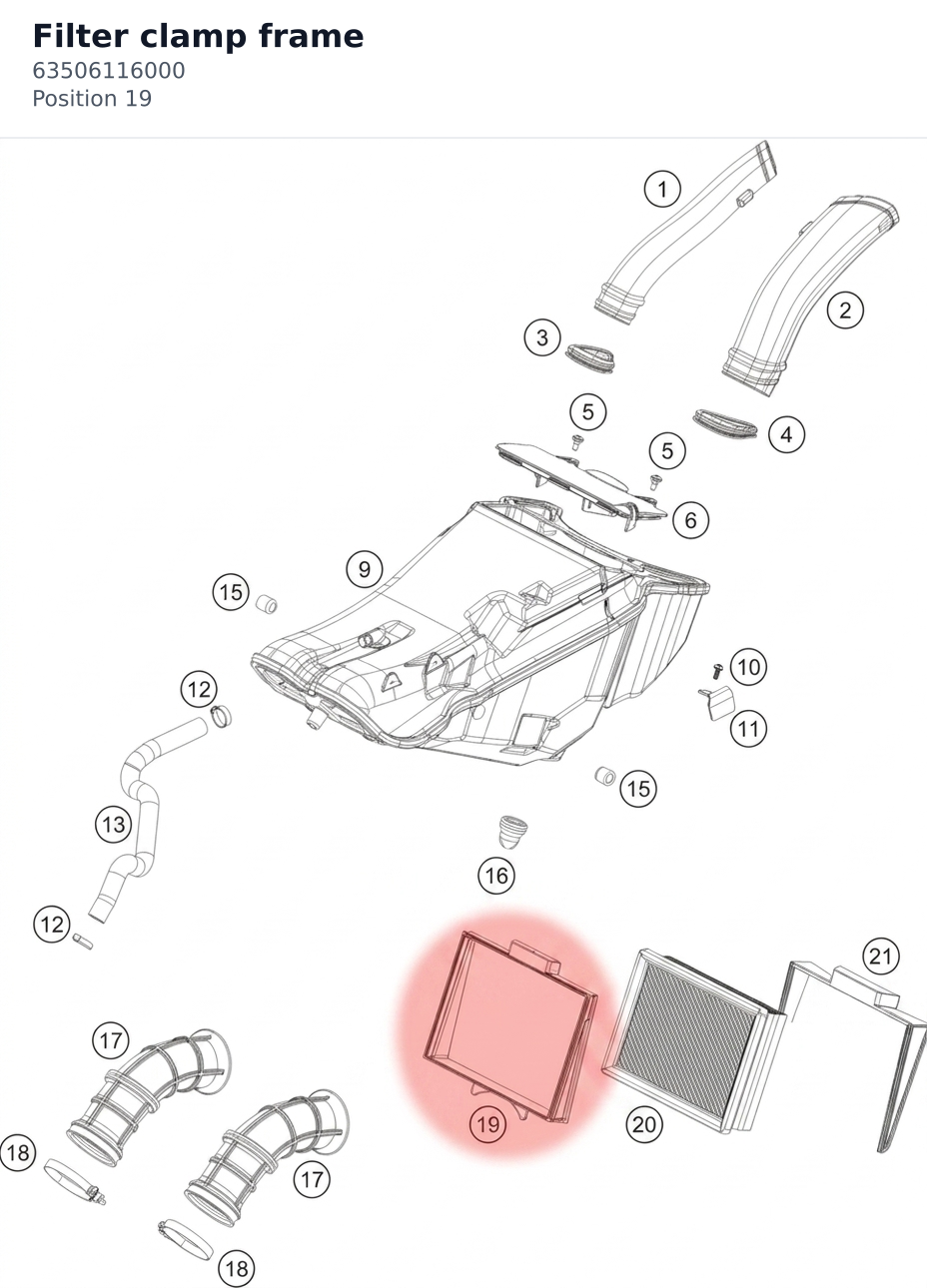 Diagram preview: Filter clamp frame (63506116000)