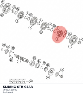 Diagram preview: SLIDING 6TH GEAR (79433516000)