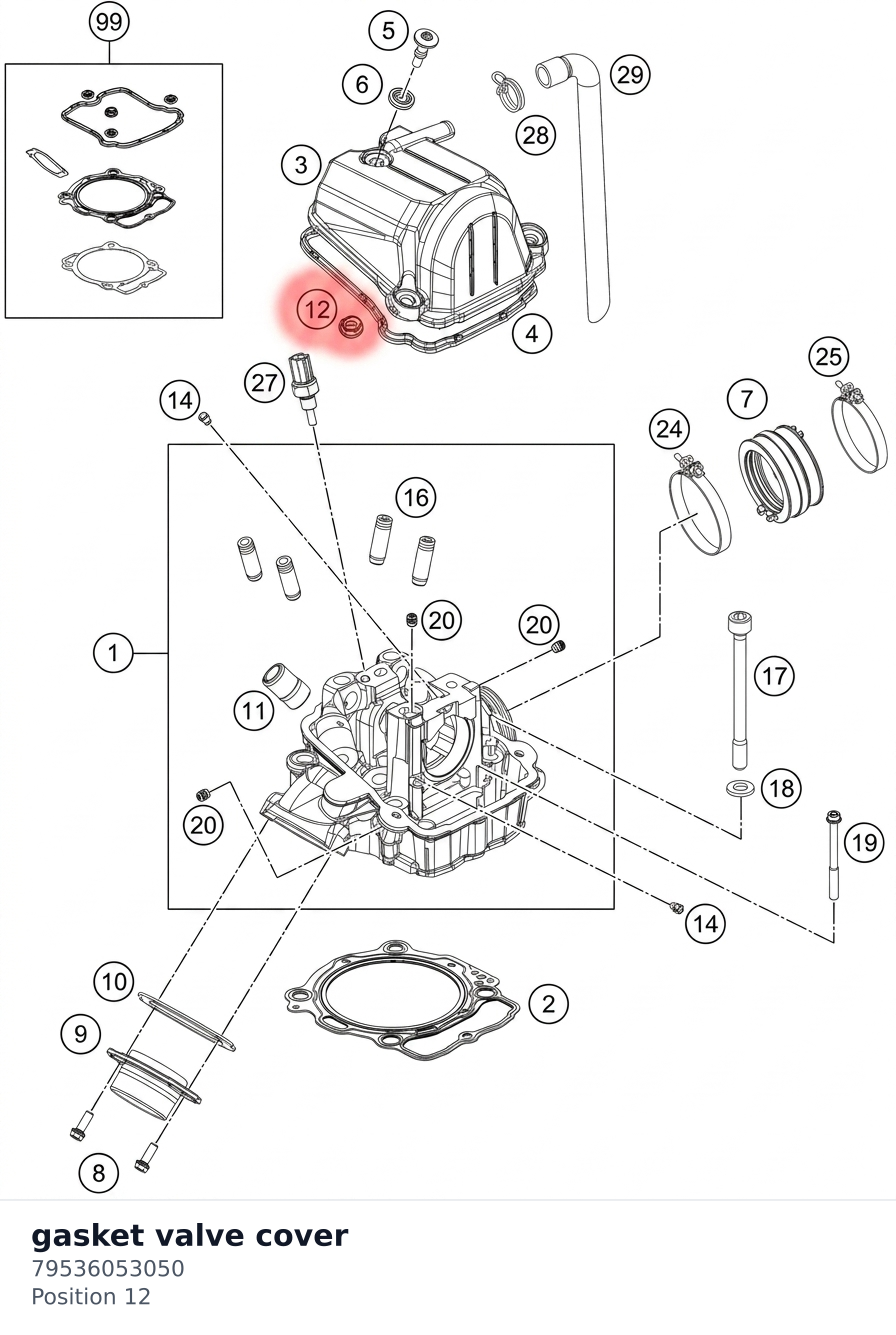 Diagram preview: gasket valve cover (79536053050)