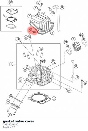 Diagram preview: gasket valve cover (79536053050)