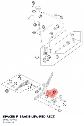 Diagram preview: SPACER F. BRAKE-LEV.-REDIRECT. (69013054000)