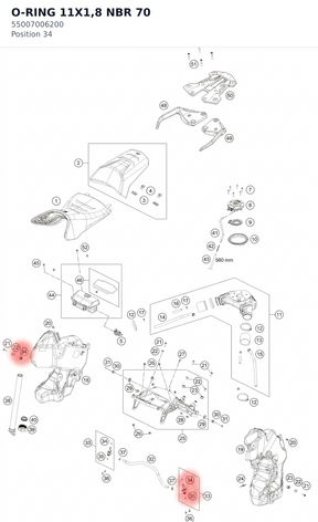 Diagram preview: O-RING 11X1,8 NBR 70 (55007006200)