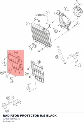 Diagram preview: RADIATOR PROTECTOR R/S  BLACK (7203503500030)