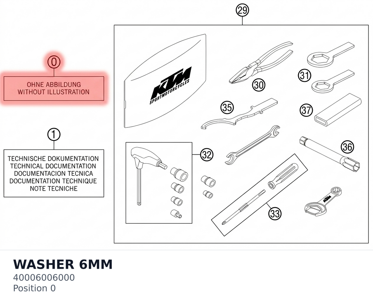 Diagram preview: WASHER 6MM (40006006000)