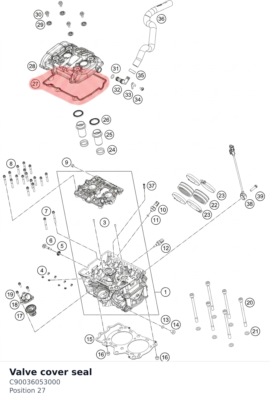 Diagram preview: Valve cover seal (C90036053000)