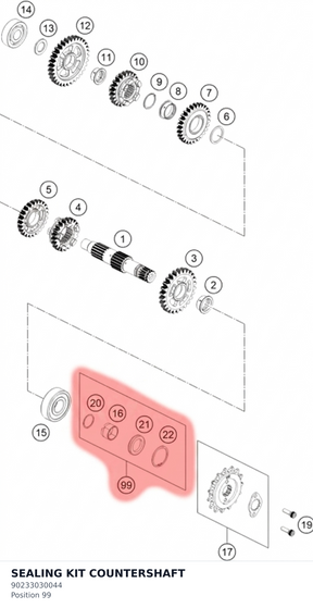 Diagram preview: SEALING KIT COUNTERSHAFT (90233030044)