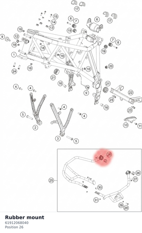 Diagram preview: Rubber mount (61912068040)