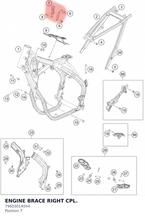 Diagram preview: ENGINE BRACE RIGHT CPL. (79603014044)