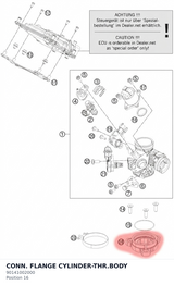 Diagram preview: CONN. FLANGE CYLINDER-THR.BODY (90141002000)