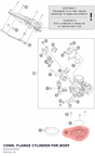 Diagram preview: CONN. FLANGE CYLINDER-THR.BODY (90141002000)